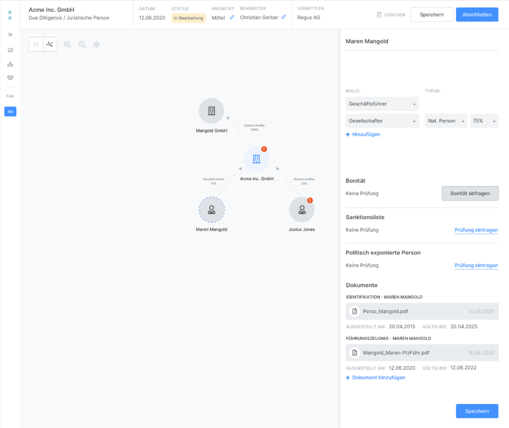 Tool for KYC and network analysis based on Structr graph application and Neo4j.